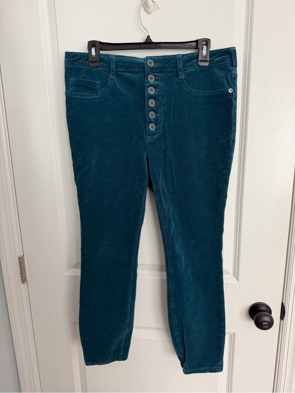 Anthropologie Pilcro Teal High-Rise Corduroy Button-Fly Jeans
